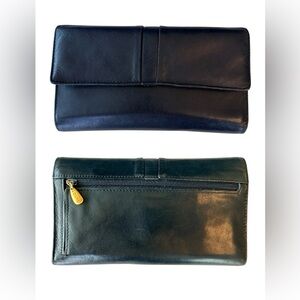 Rolfs Genuine Leather Black Wallet Zip Pocket Bifold